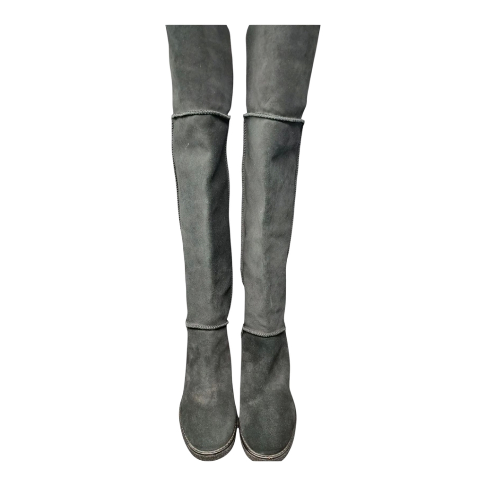 Coach Janelle Suede & Shearling Boots Black - Size 6 - Picture 4 of 8